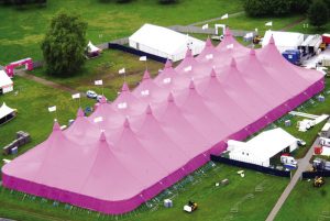Grote roze tent huren voor festivals